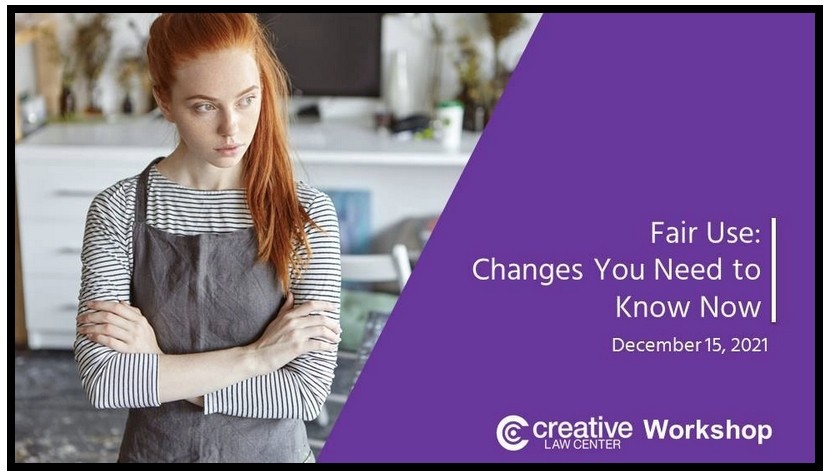 red haired girl with arms crossed fair use webinar creative law center